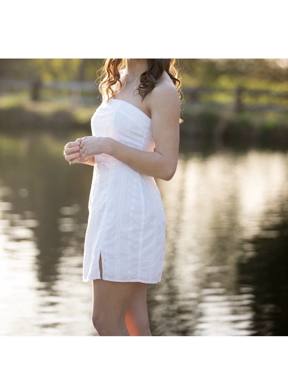 Aeropostale white strapless mini dress size small.